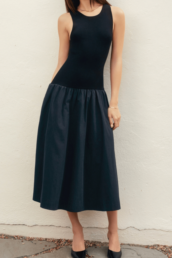 Diana Midnight Ink Crew Neck Knitted Dress - MTT Collective