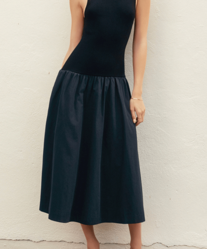 Diana Midnight Ink Crew Neck Knitted Dress - MTT Collective