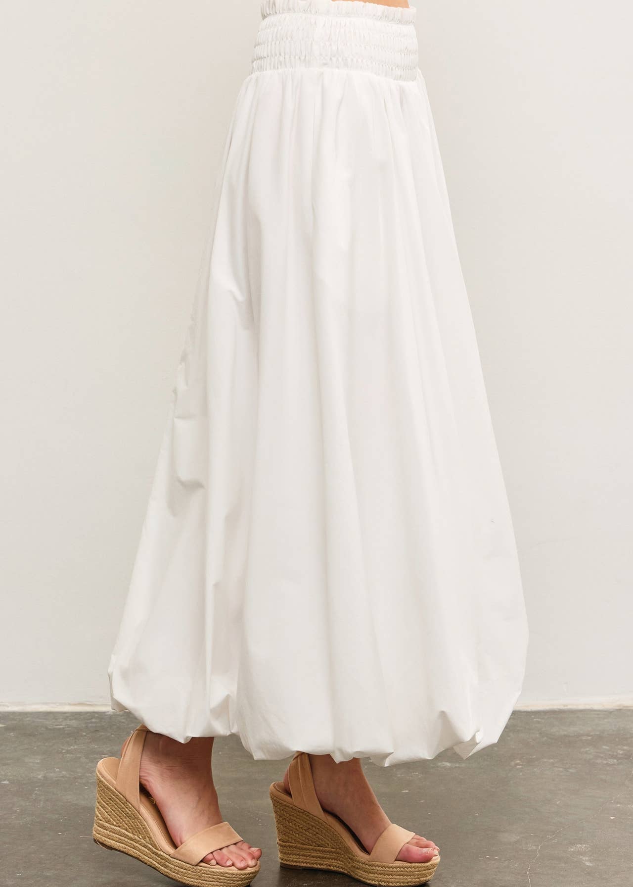 Dianne Smocked Waist Bubble Hem Skirt - MTT Collective