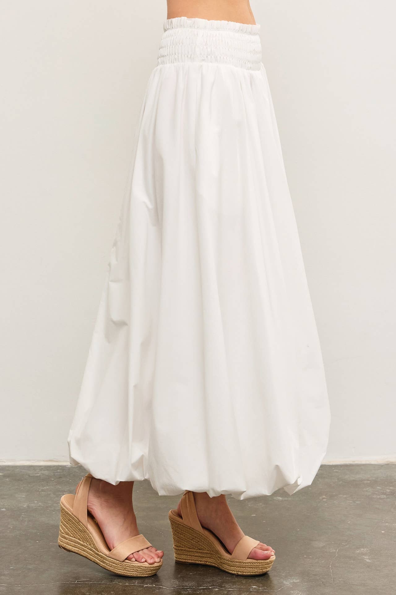 Dianne Smocked Waist Bubble Hem Skirt - MTT Collective