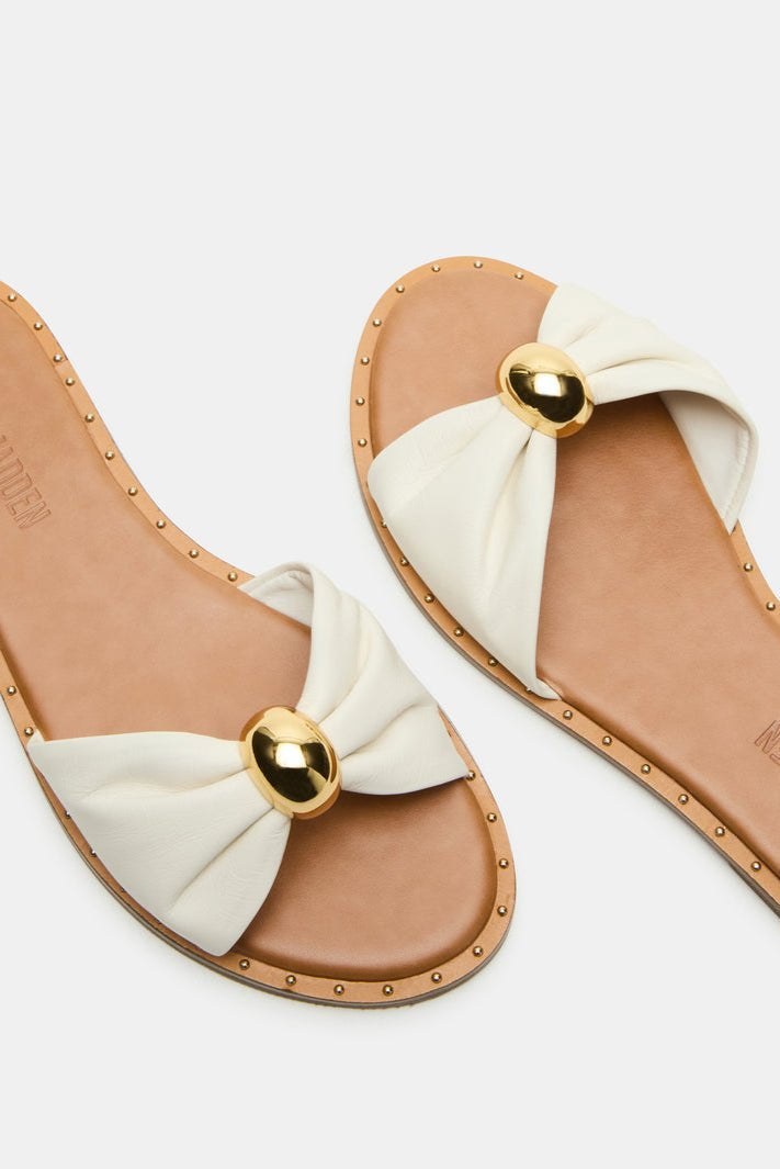 Dipsy White Leather Sandal - MTT Collective