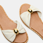 Dipsy White Leather Sandal - MTT Collective