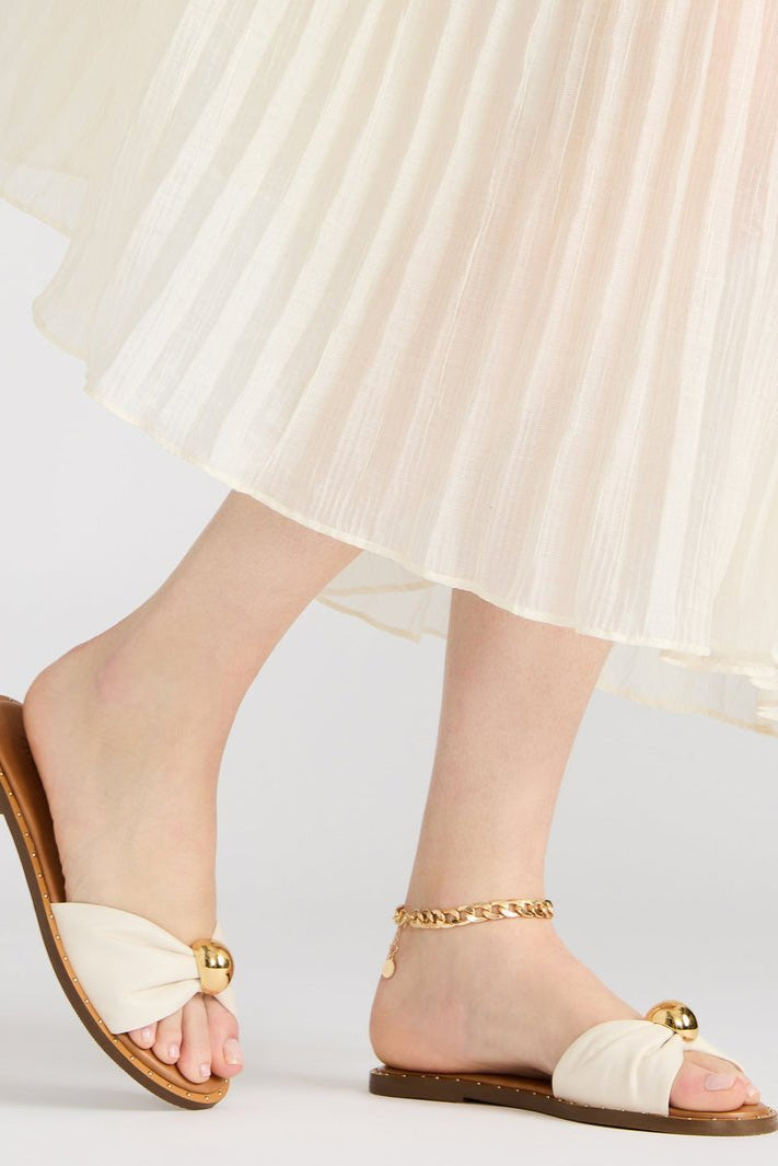 Dipsy White Leather Sandal - MTT Collective