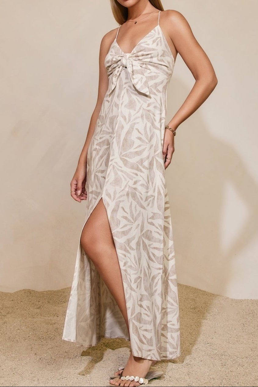 Driftwood Dreams Knot Front Knot Maxi Dress - MTT Collective