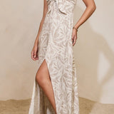 Driftwood Dreams Knot Front Knot Maxi Dress - MTT Collective