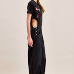 Hidden Jeans Overall with Wash Detail in black