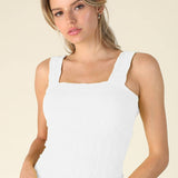 Julie Lace Textured Square Top in White