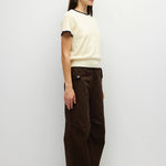 Harbor Ringer Knit Sweater in Cream and Navy, detail view