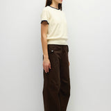 Harbor Ringer Knit Sweater in Cream and Navy, detail view