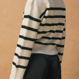Carrie Striped Button Detail Sweater