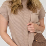 Nora Ribbed Mock Neck Sweater