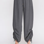 Marlow Drapey Twill High-Waist Jogger charcoal front
