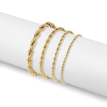 Ashley Gold Stainless Steel PVD Rope Chain Anklet - MTT Collective