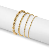 Ashley Gold Stainless Steel PVD Rope Chain Anklet - MTT Collective