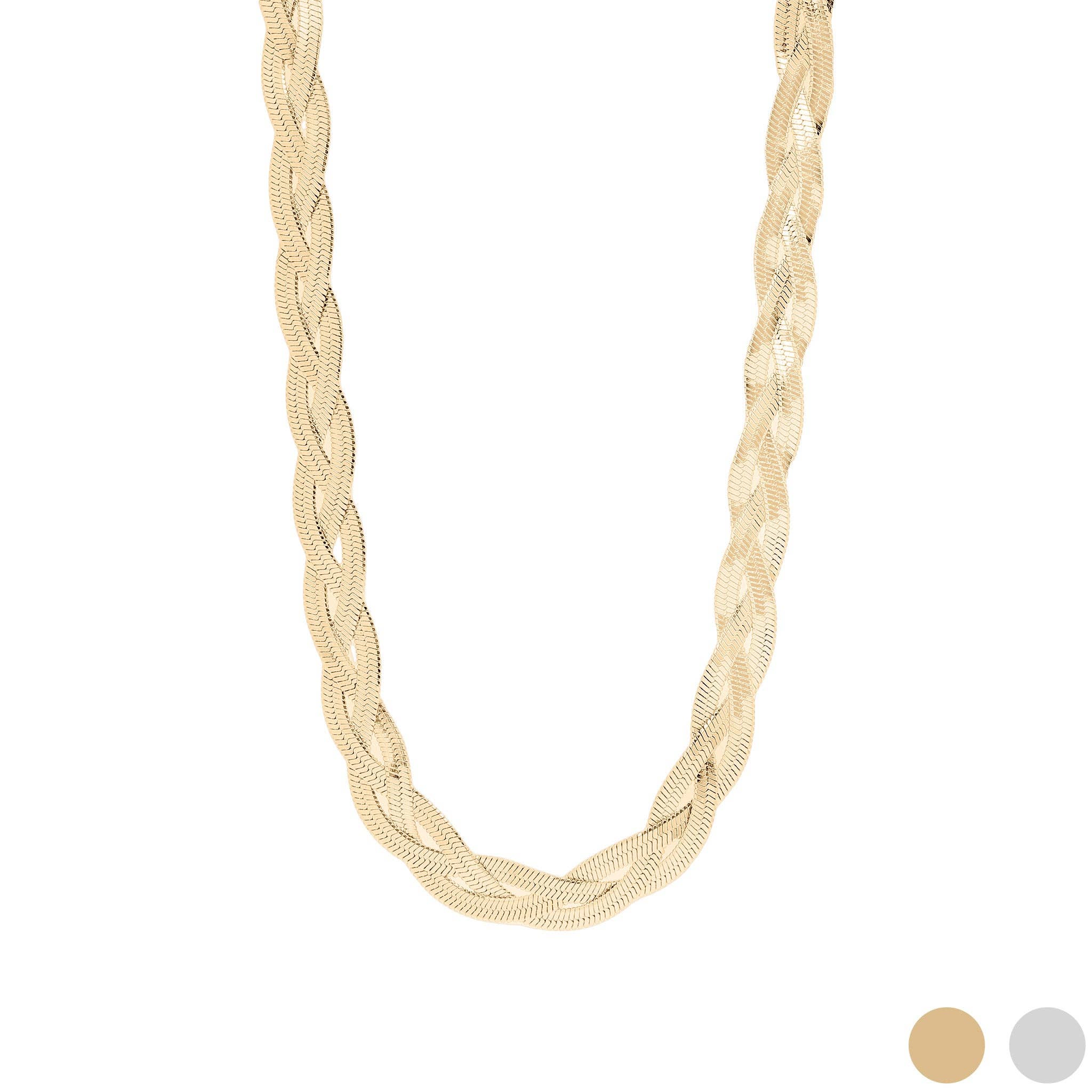 MTT Jewelry - Jewelry - Necklaces - Cadence Interwoven Herringbone Chain Necklace - MTT Collective