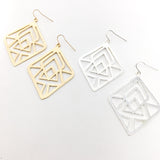 Eden Brushed Diamond Pattern Earrings - MTT Collective