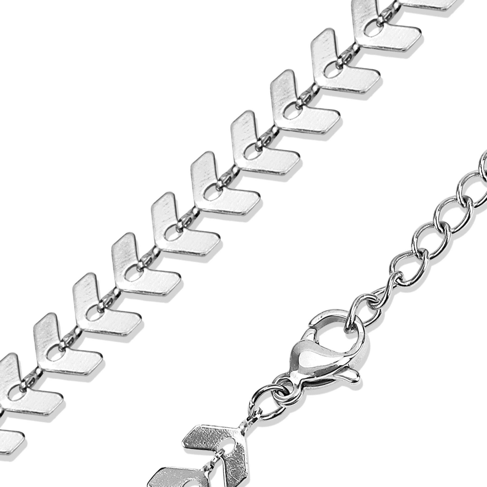 Savannah Gold Stainless Steel PVD Chevron Chain Necklace - MTT Collective