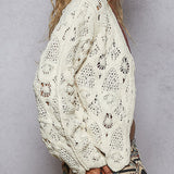 Juliet V-Neck Knit Crochet Cardigan