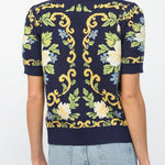 Elaine Floral Short Sleeve Sweater Top - MTT Collective