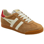 Gola Elan Trainer - Caramel/Off White/Deep Red - Angled View