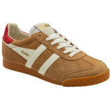 Gola Elan Trainer - Caramel/Off White/Deep Red - Angled View