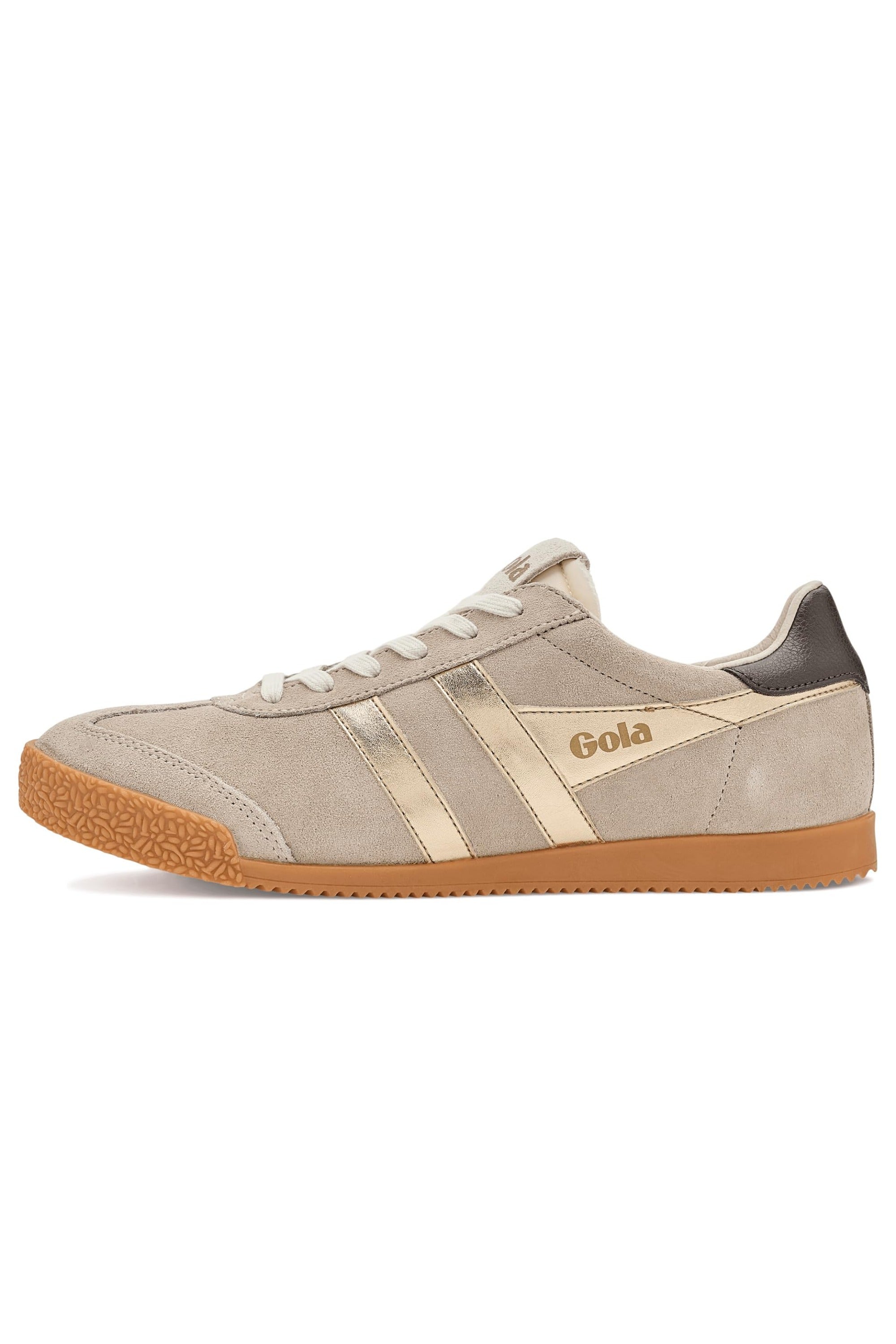 Gola Elan Glitz Trainer - Bone/Gold/Dark Brown - Left View