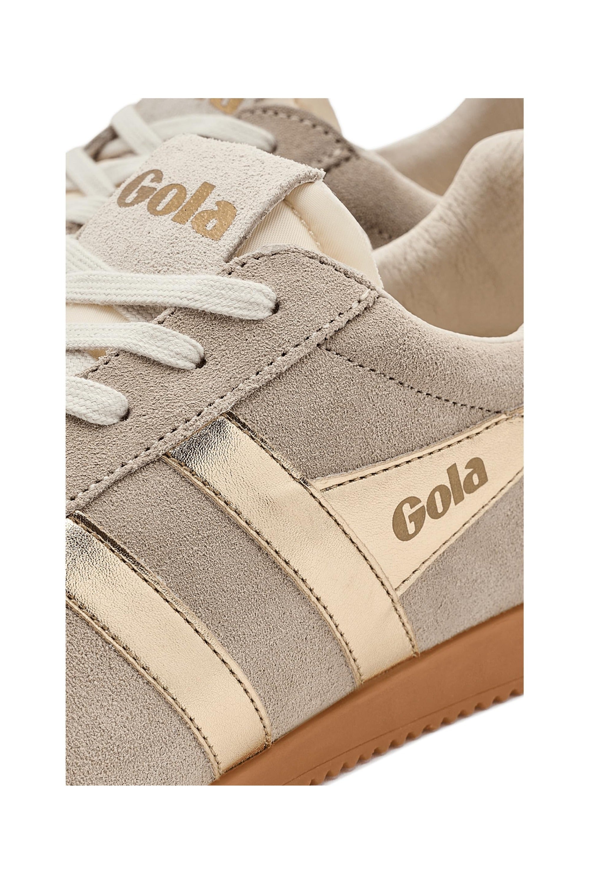 Gola Elan Glitz Trainer - Bone/Gold/Dark Brown - Right View