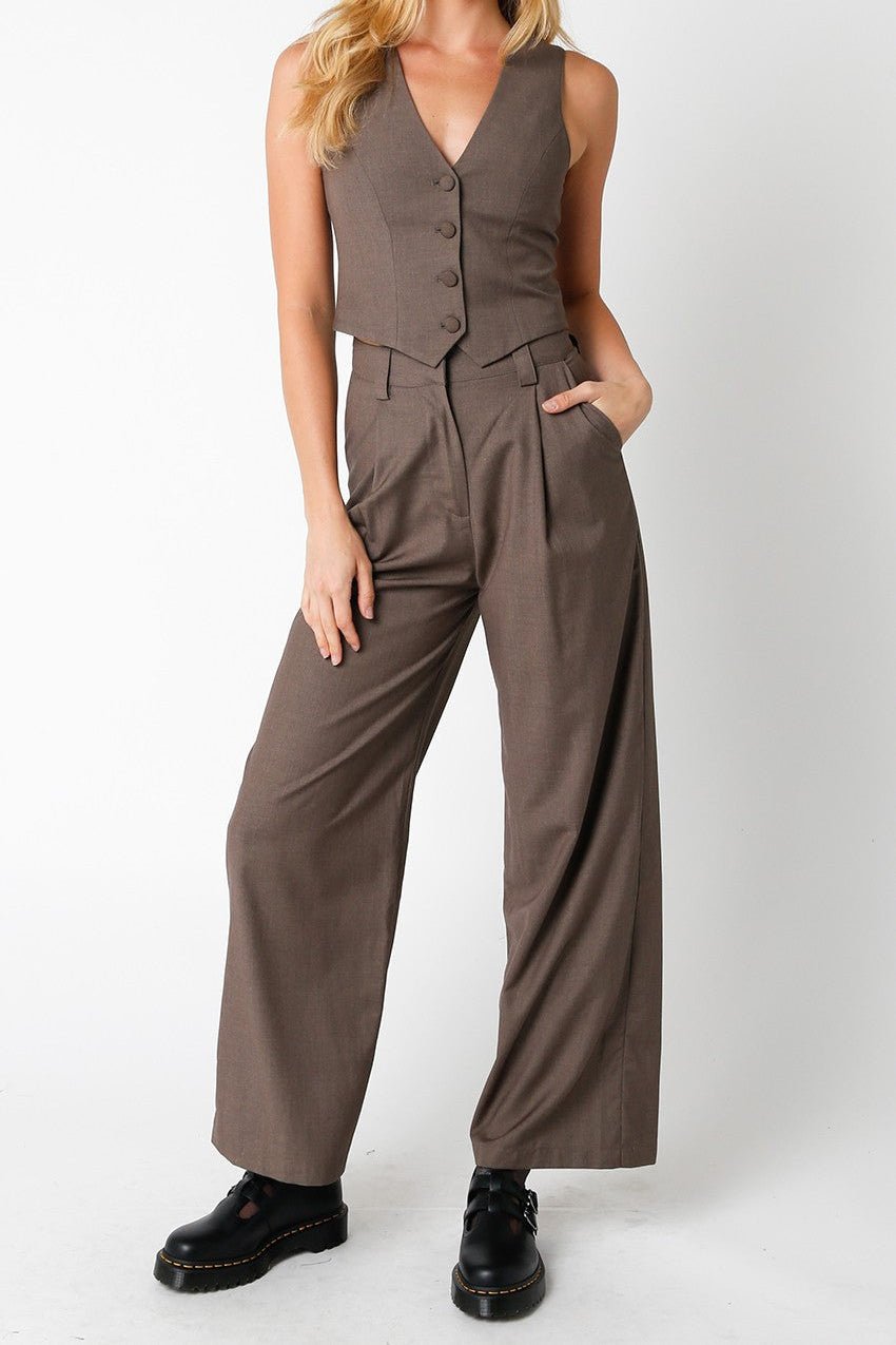 Elena High - Waist Wide - Leg Trousers - MTT Collective