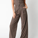 Elena High - Waist Wide - Leg Trousers - MTT Collective