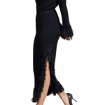 Elise Feathered Fringe Knit Skirt - MTT Collective