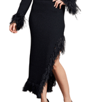 Elise Feathered Fringe Knit Skirt - MTT Collective