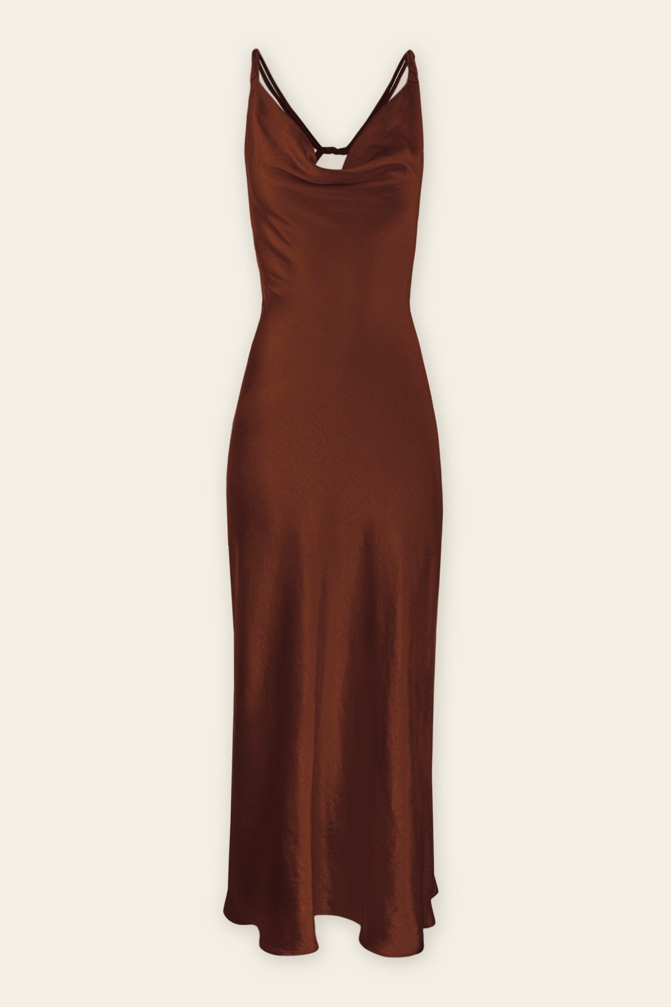 elise maxi dress Elise Satin Cowl Maxi Dress Brick / S