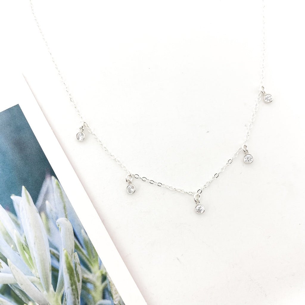 Eliza Five Hanging Rhinestone Necklace - MTT Collective