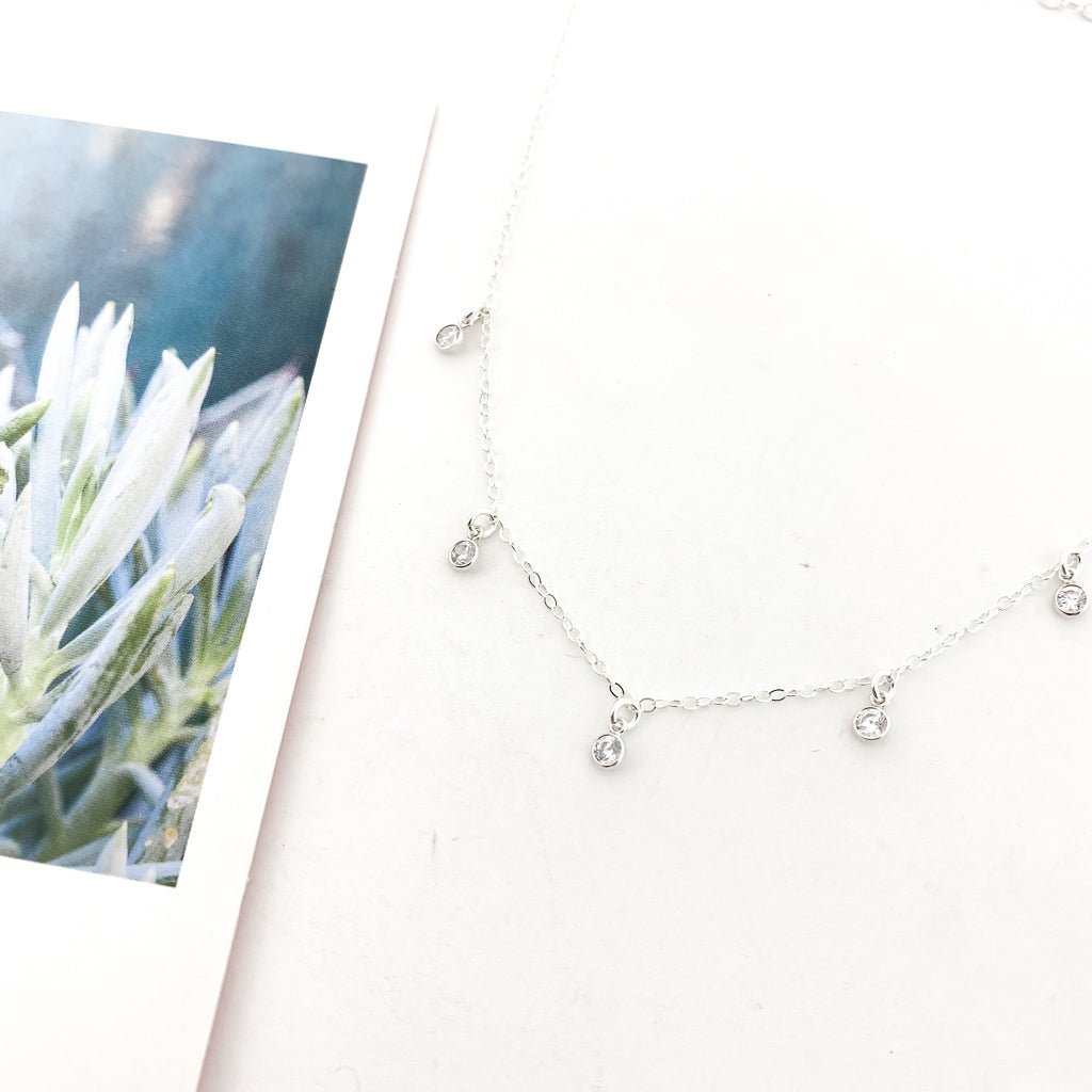 Eliza Five Hanging Rhinestone Necklace - MTT Collective