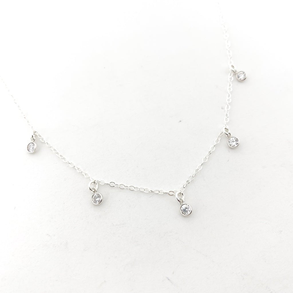 Eliza Five Hanging Rhinestone Necklace - MTT Collective