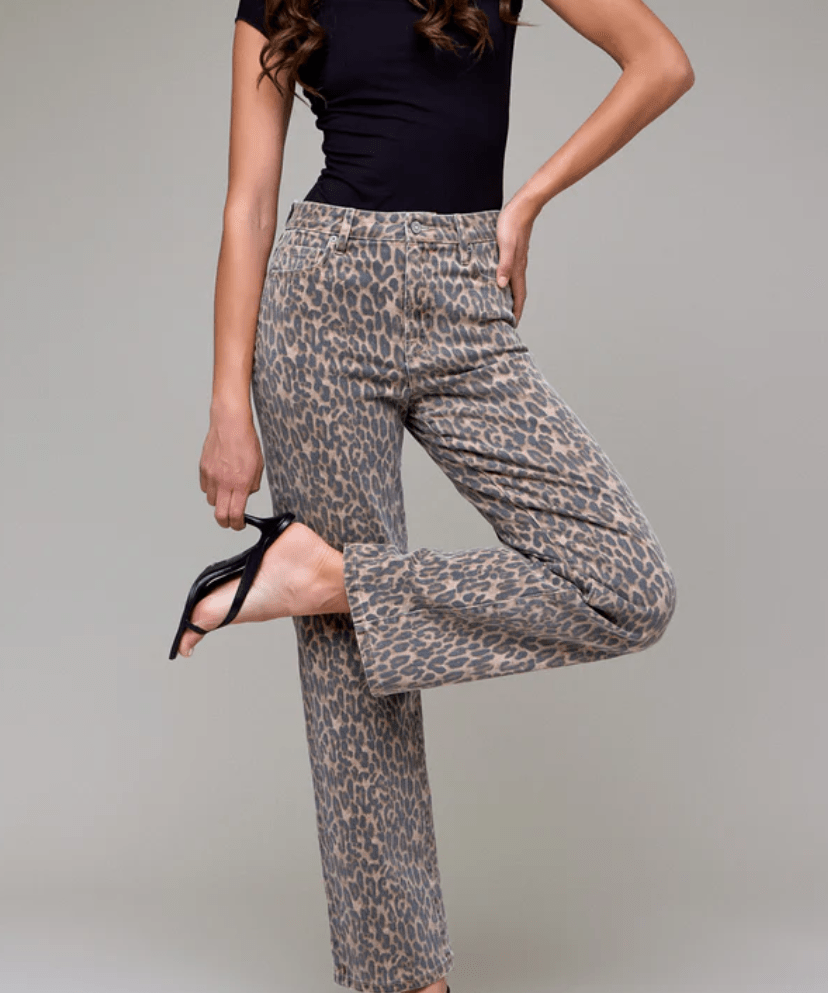 Ella Cheetah Print High Rise Classic Straight - MTT Collective