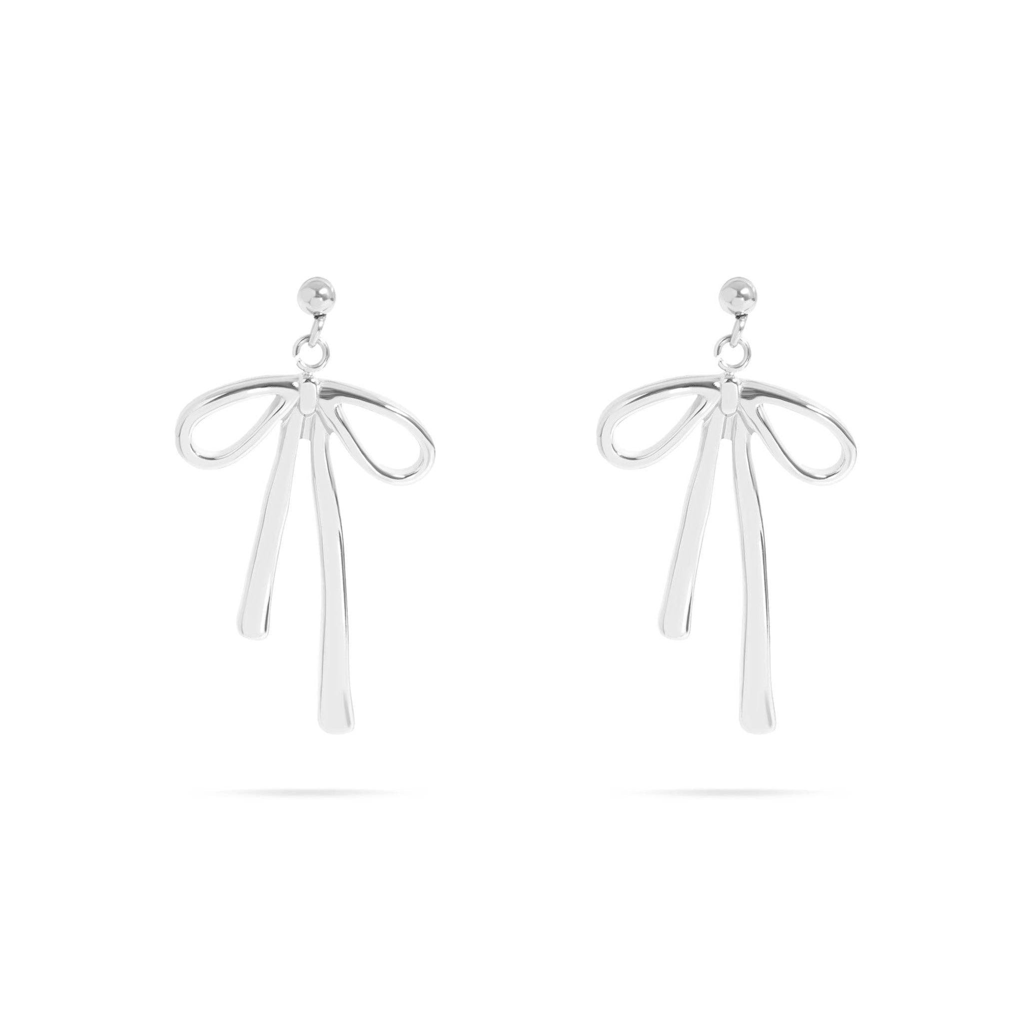 Ellis Ribbon Bow Drop Earrings - MTT Collective