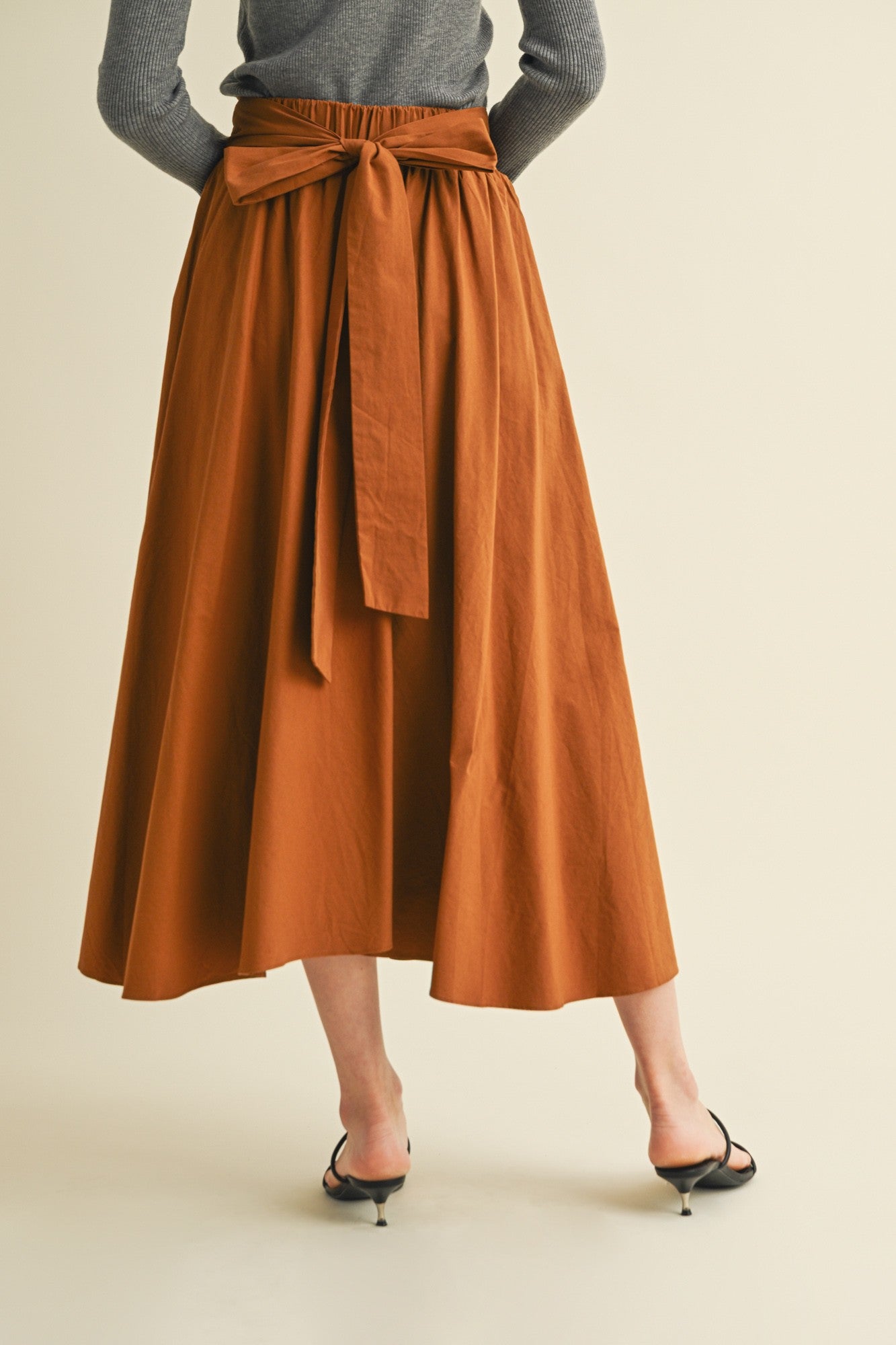 Elodie High - Waist Cotton Midi Skirt - MTT Collective