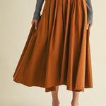 Elodie High - Waist Cotton Midi Skirt - MTT Collective