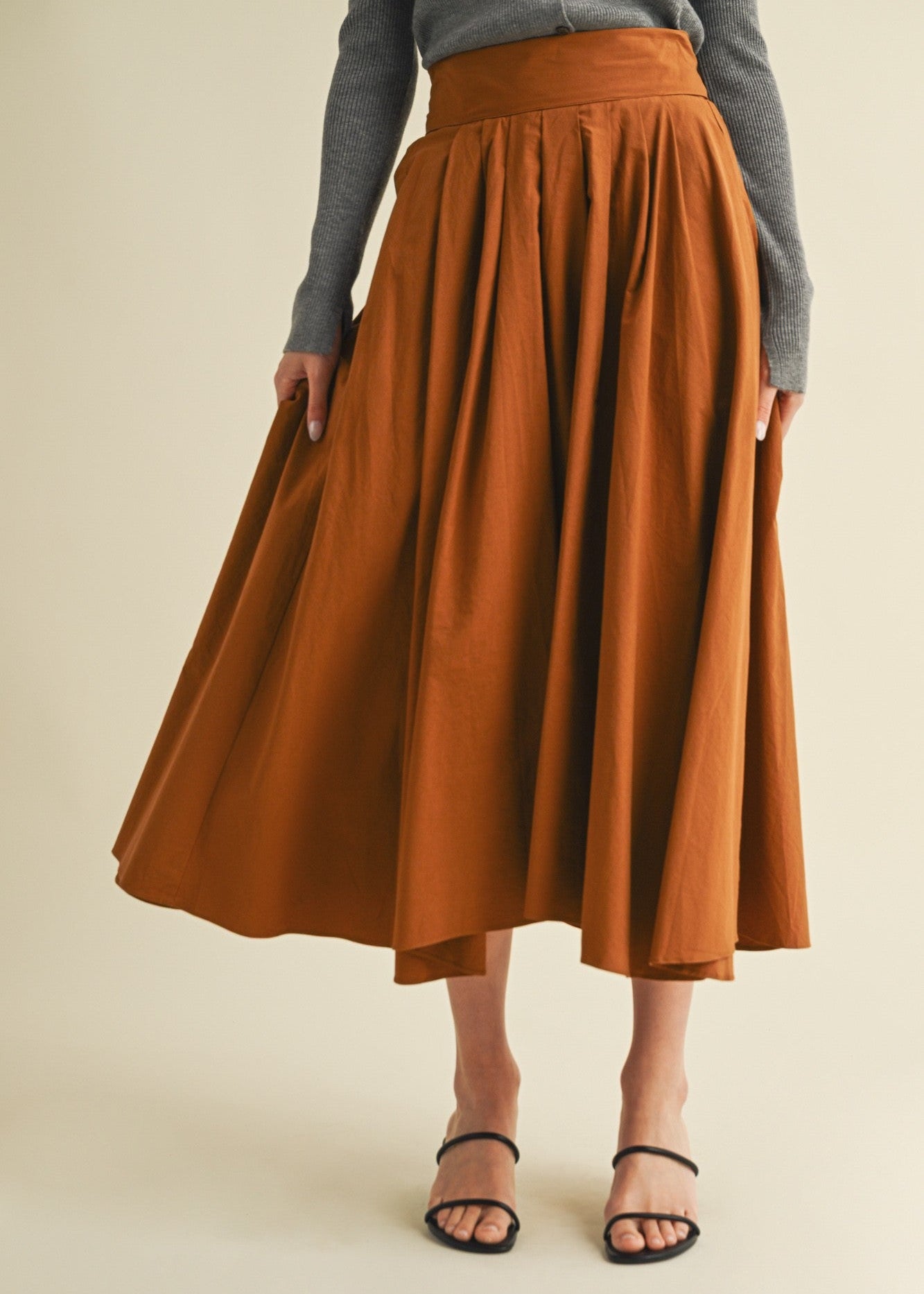 Elodie High - Waist Cotton Midi Skirt - MTT Collective