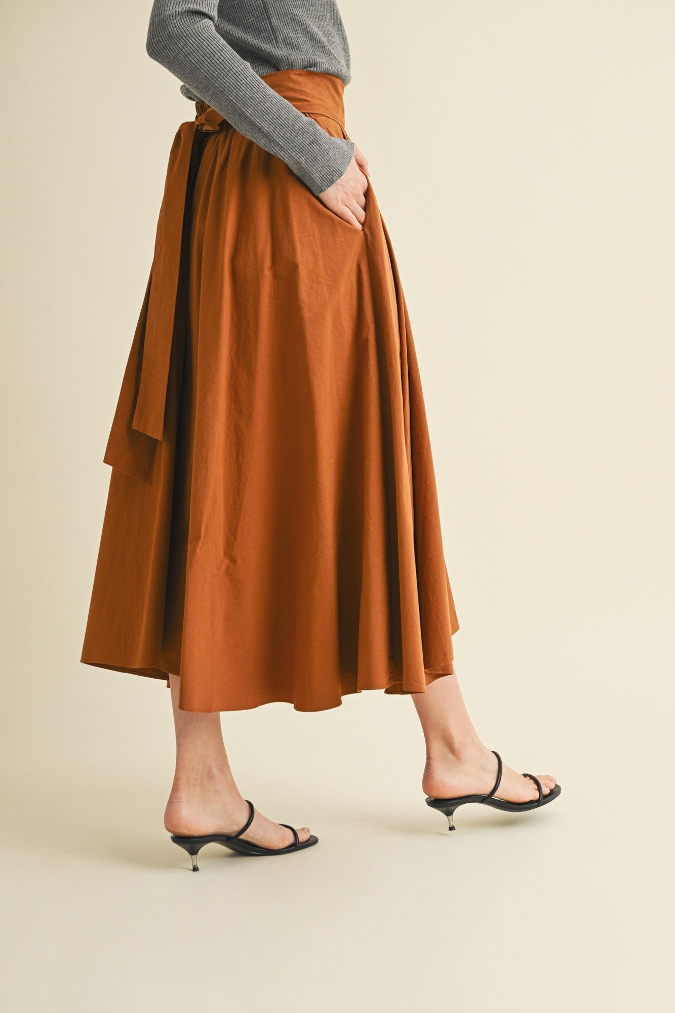 Elodie High - Waist Cotton Midi Skirt - MTT Collective