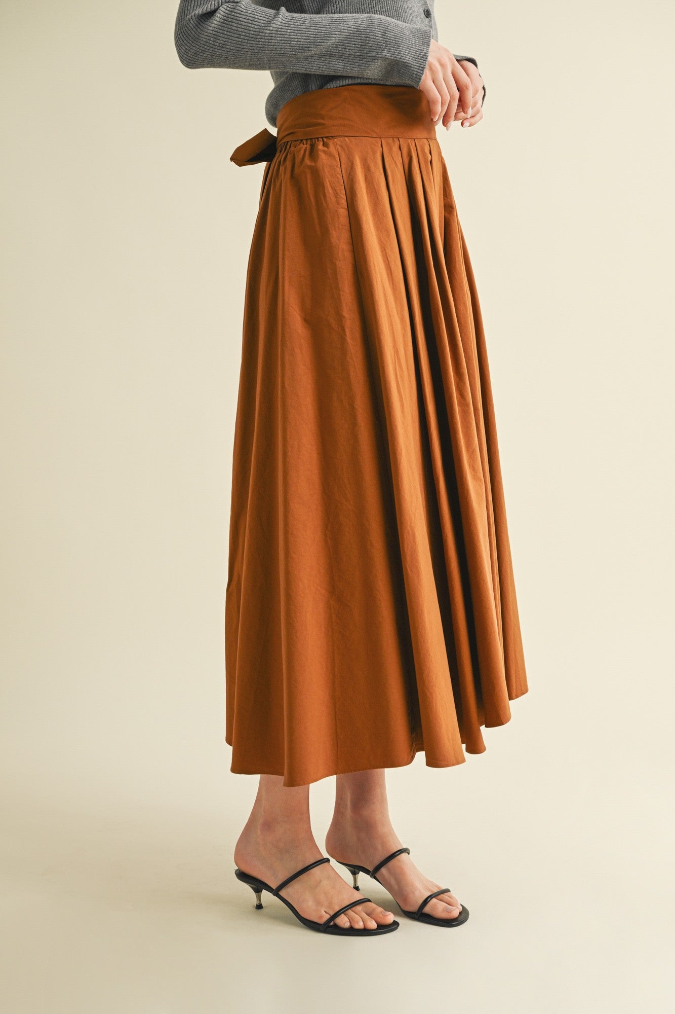 Elodie High - Waist Cotton Midi Skirt - MTT Collective