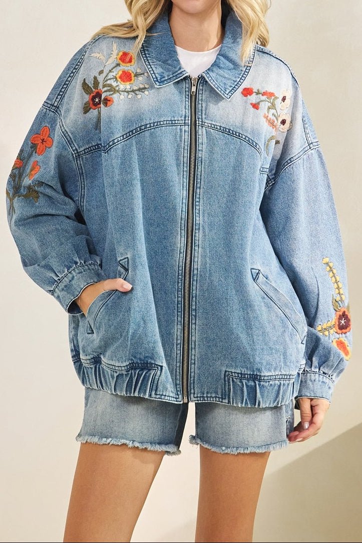 Embroidered Denim Jacket - MTT Collective