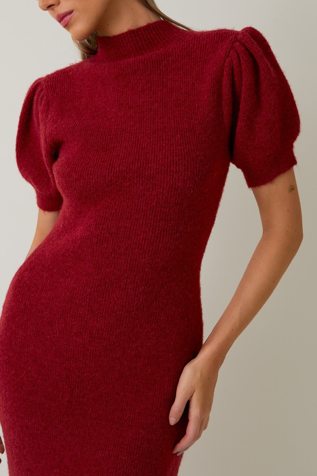 Emilia Puff Sleeve Sweater Dress - MTT Collective