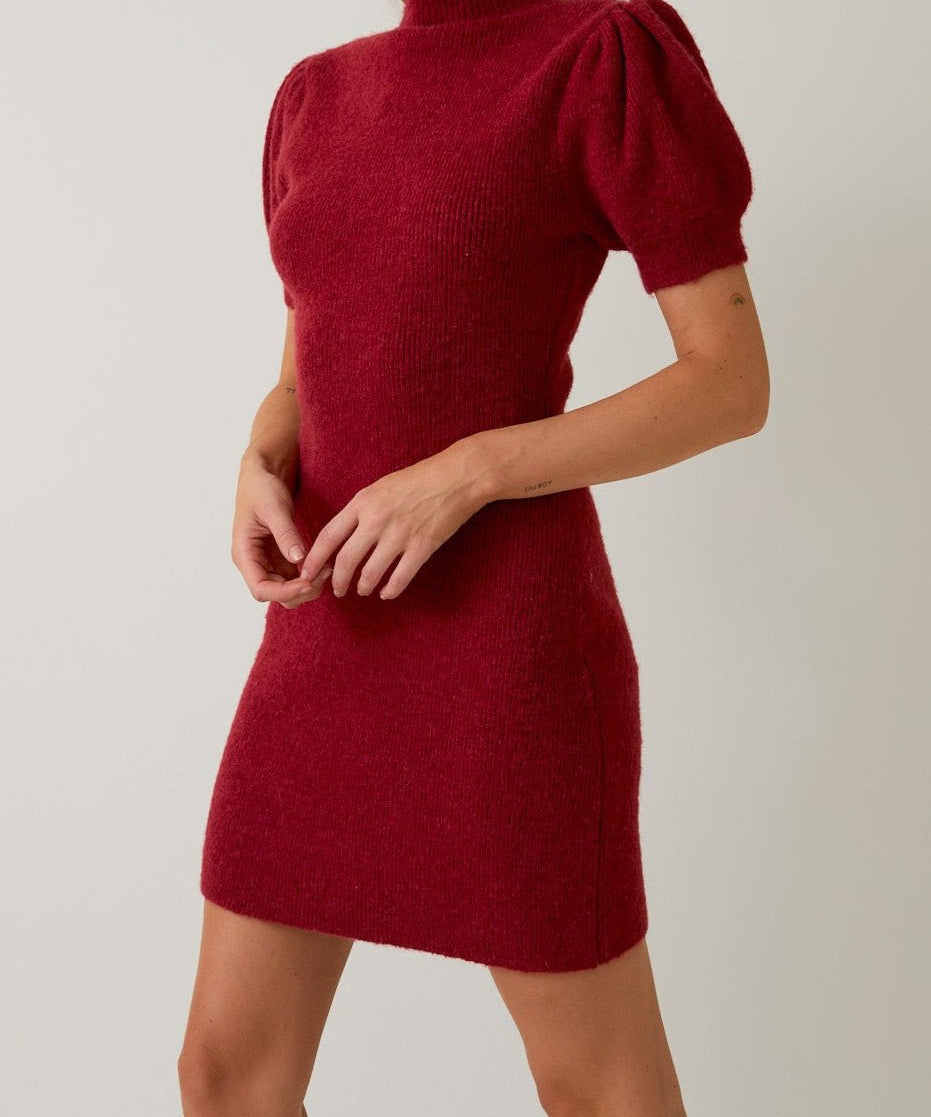 Emilia Puff Sleeve Sweater Dress - MTT Collective