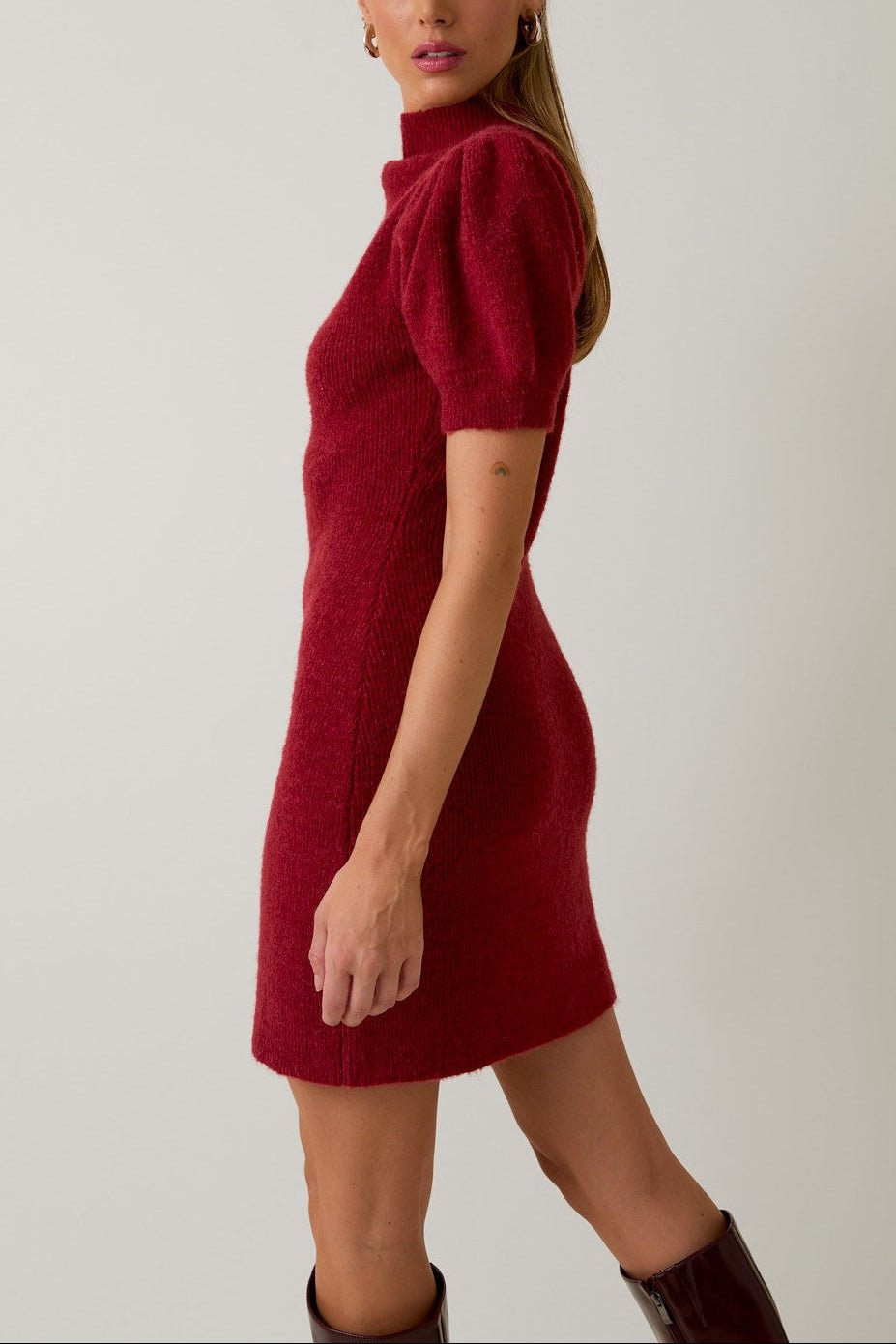 Emilia Puff Sleeve Sweater Dress - MTT Collective