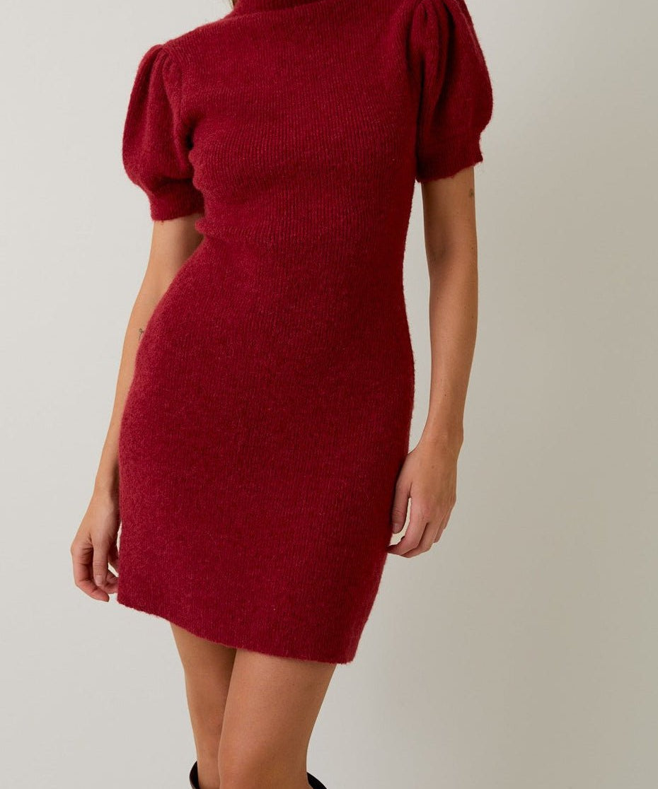 Emilia Puff Sleeve Sweater Dress - MTT Collective
