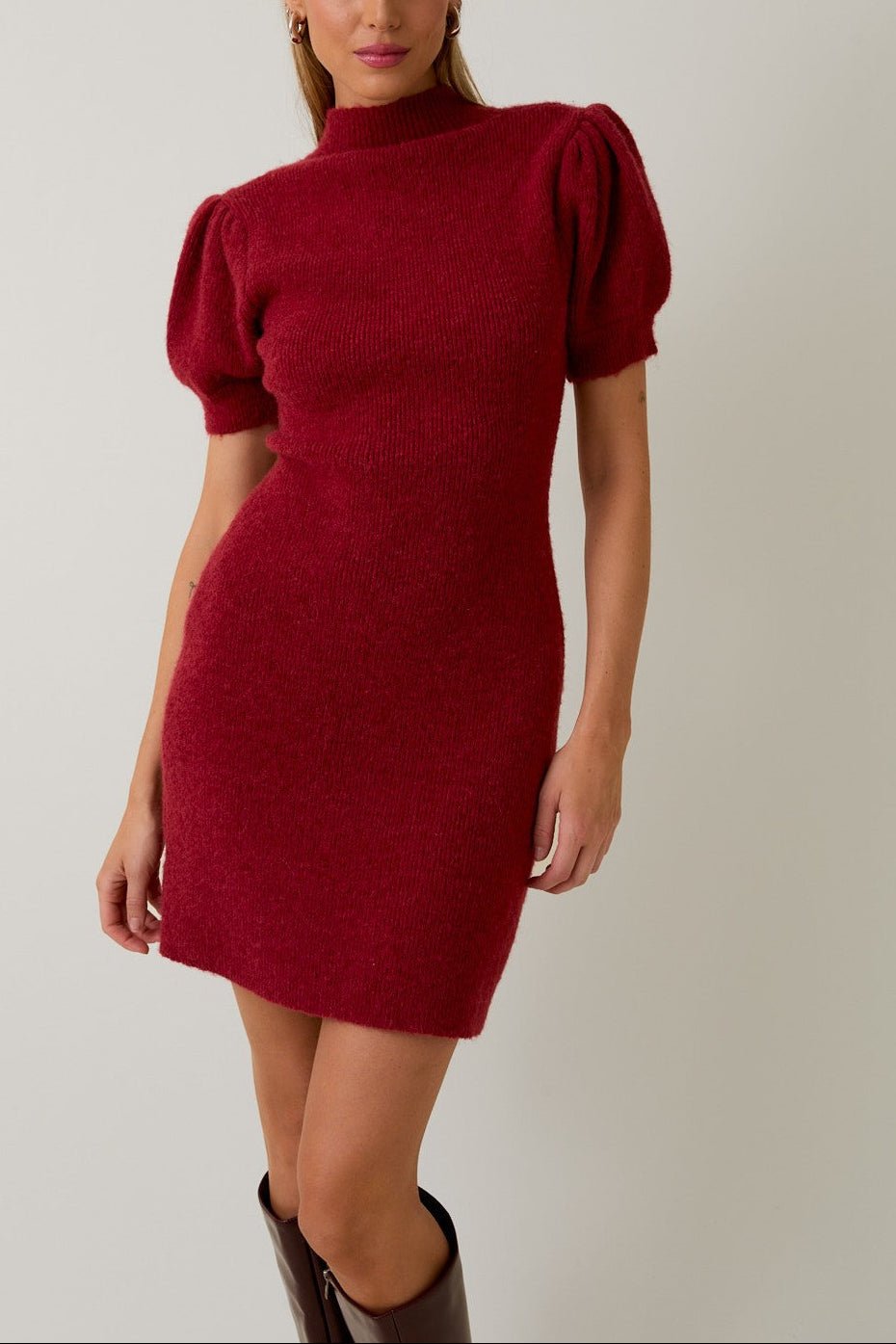 Emilia Puff Sleeve Sweater Dress - MTT Collective