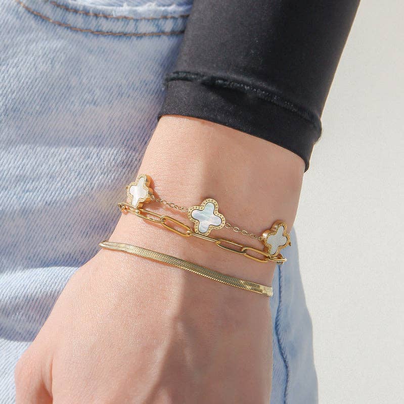 Emma Lucky Clover Charm Bracelet - MTT Collective