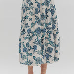 entro - Womens - Bottoms - Skirts - White & Teal Floral Maxi Skirt - MTT Collective